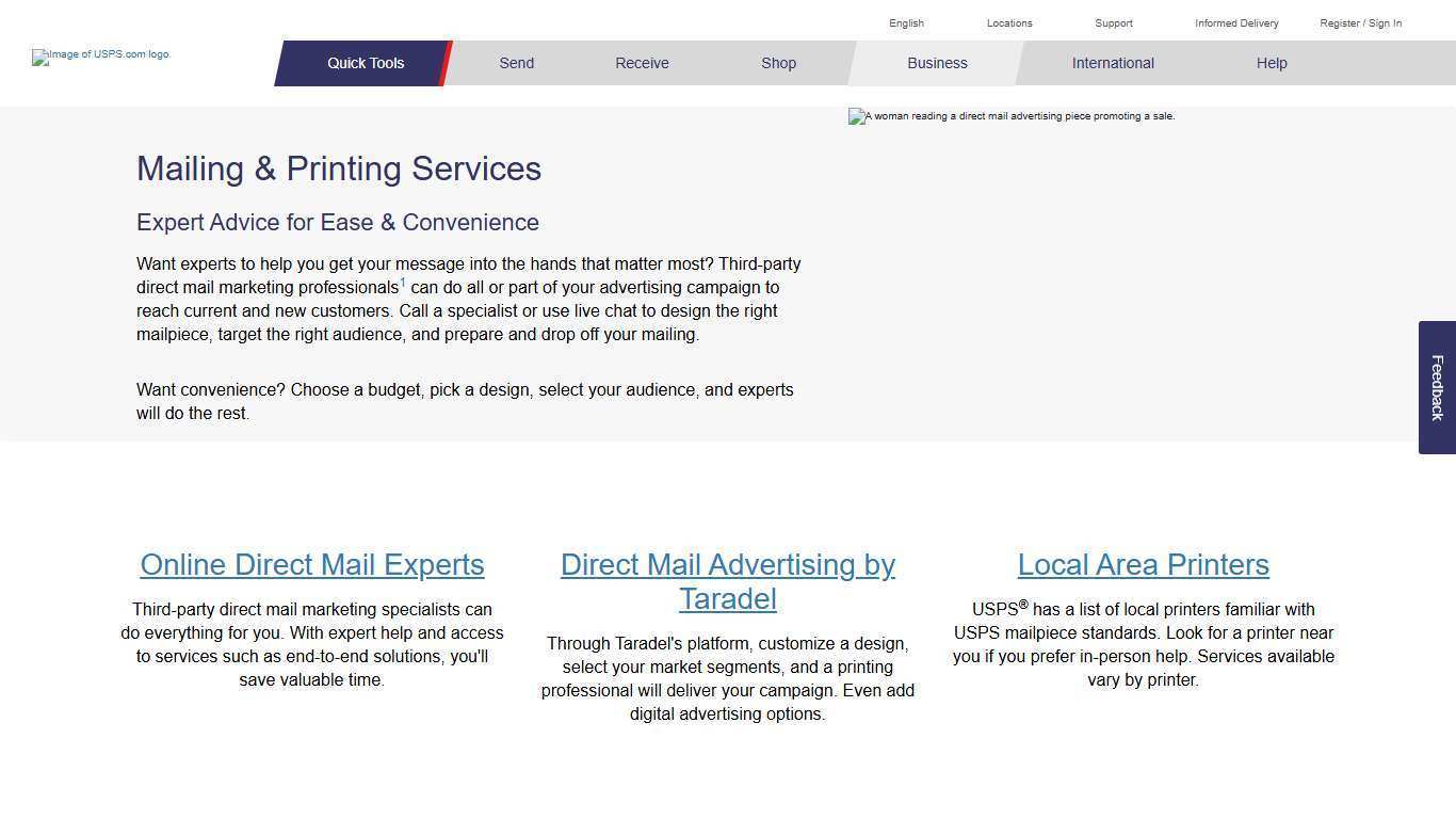 Mailing & Printing Services | USPS