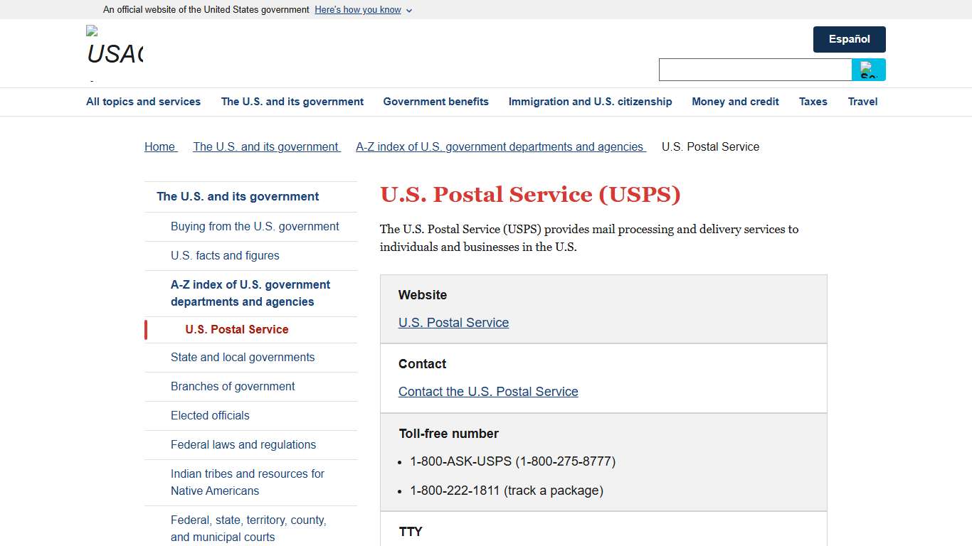 U.S. Postal Service (USPS) | USAGov