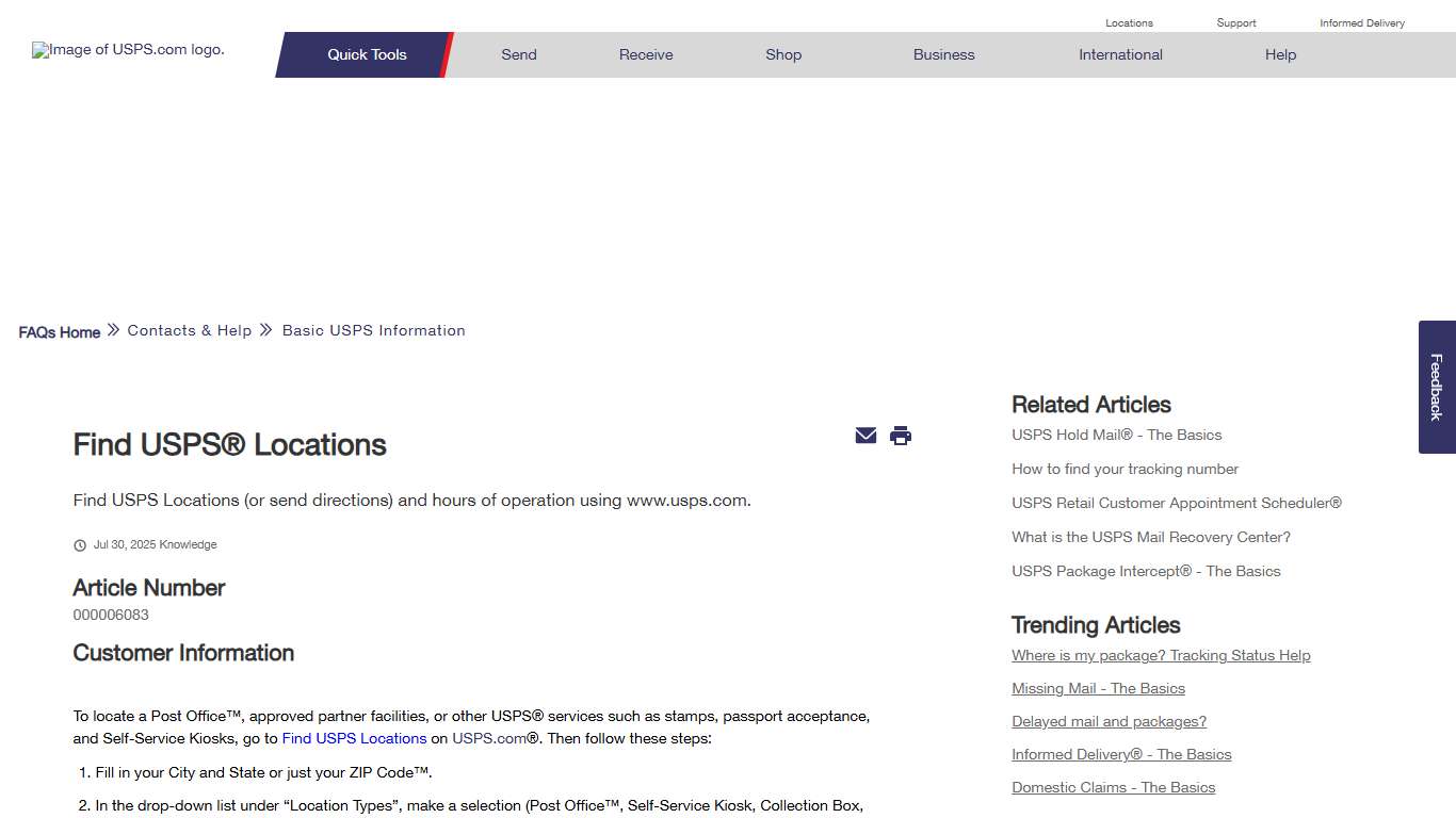 Find USPS® Locations