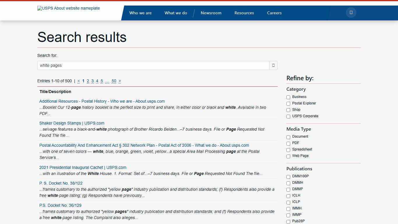 Site Search - About.usps.com